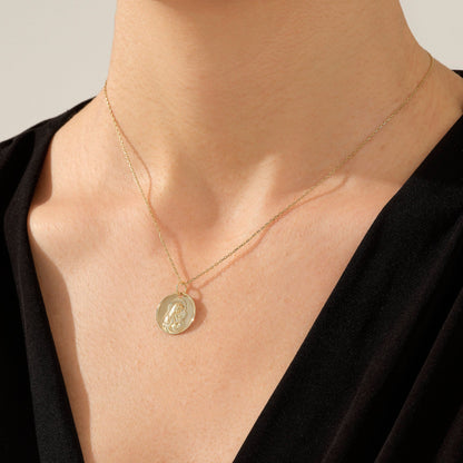 Mary & Jesus Necklace in Gold