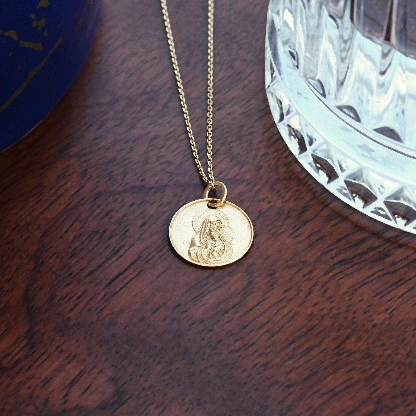 Mary & Jesus Necklace in Gold