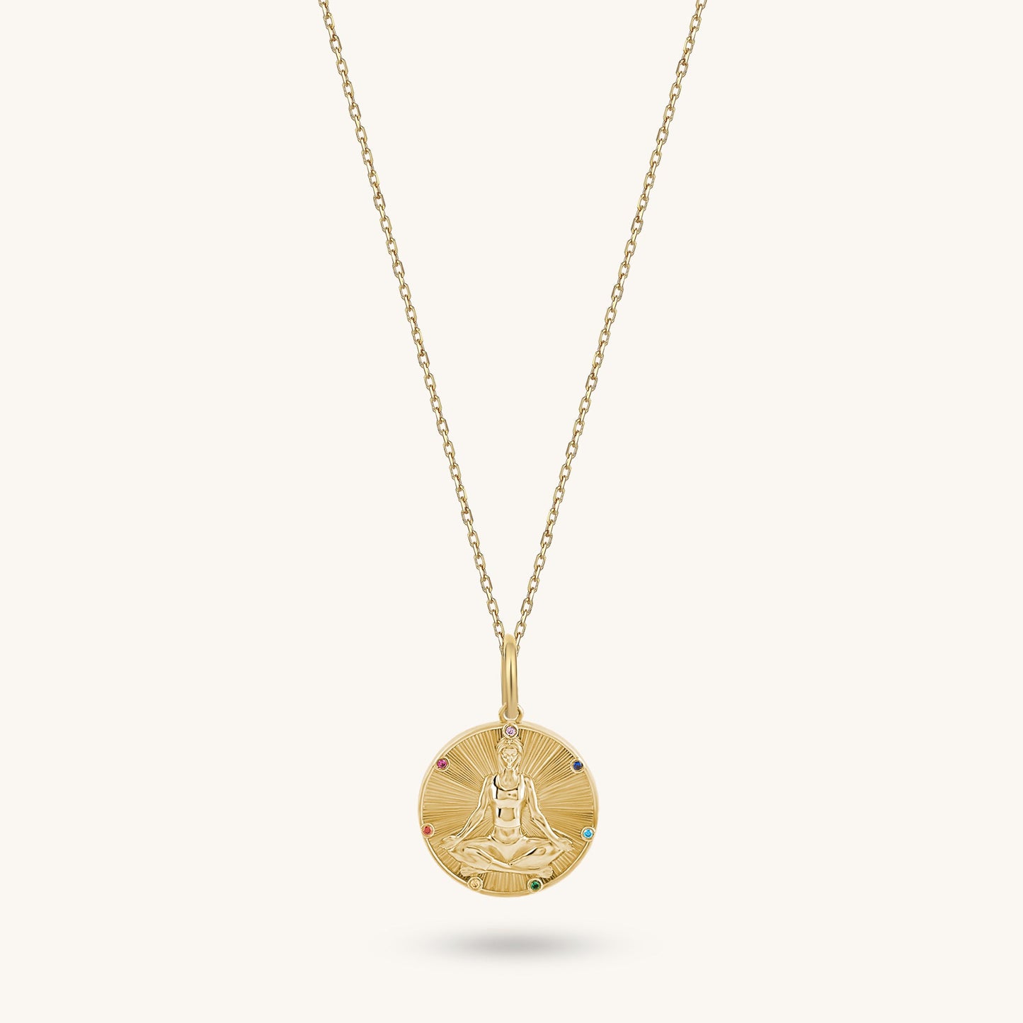 Meditating Yogi Necklace in Gold