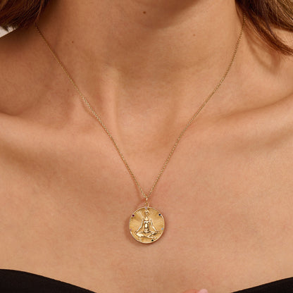 Meditating Yogi Necklace in Gold