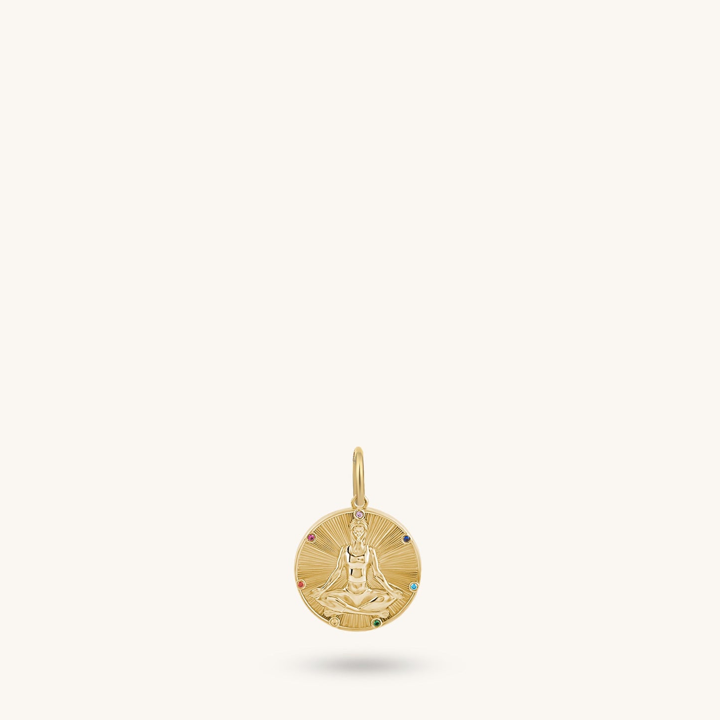 Meditating Yogi Necklace in Gold