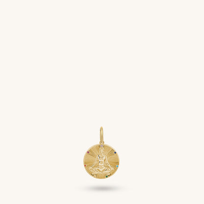 Meditating Yogi Necklace in Gold