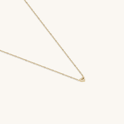 Mini Pave Heart Necklace in Gold