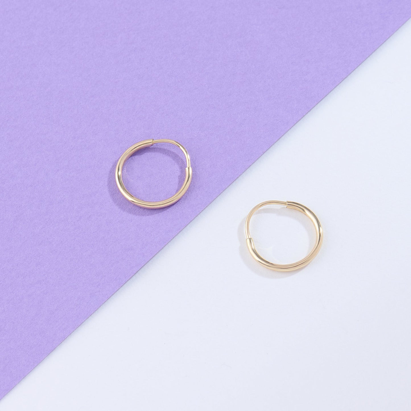Mini Thin Hoop Earrings in Gold
