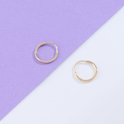 Mini Thin Hoop Earrings in Gold