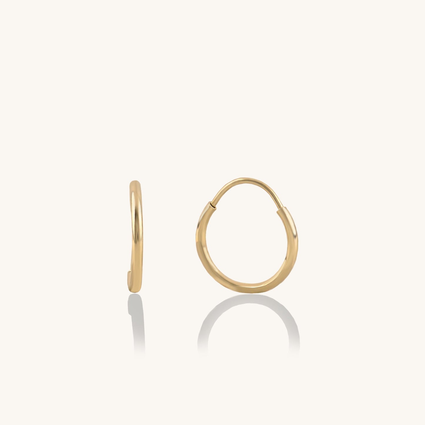 Mini Thin Hoop Earrings in Gold
