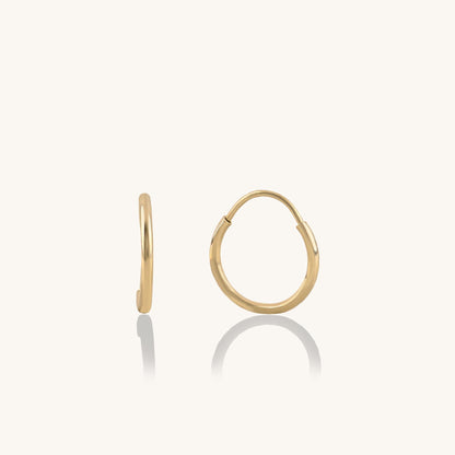 Mini Thin Hoop Earrings in Gold