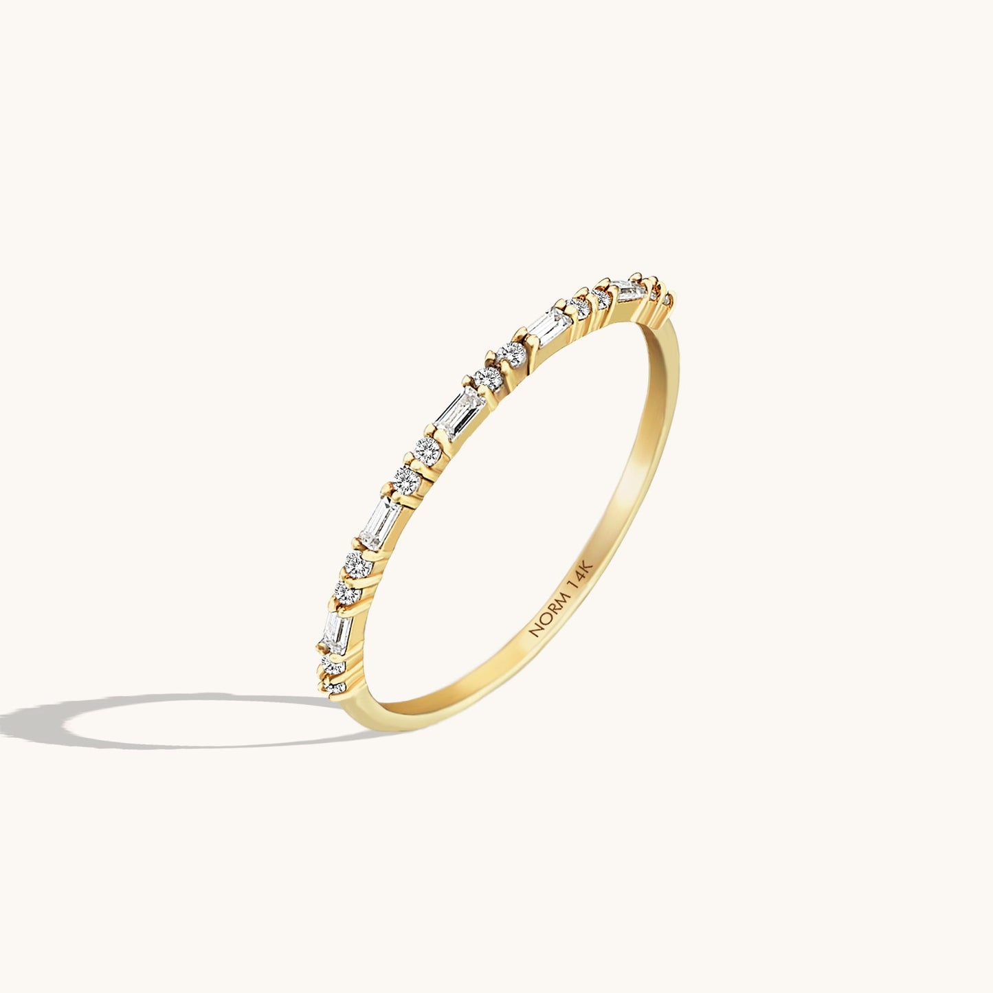 Minimal Baguette Wedding Ring in Gold