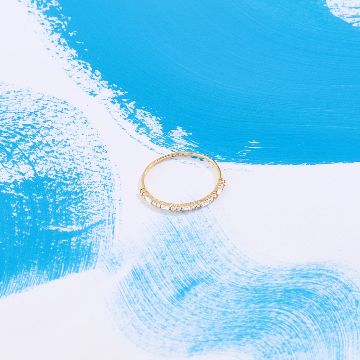 Minimal Baguette Wedding Ring in Gold