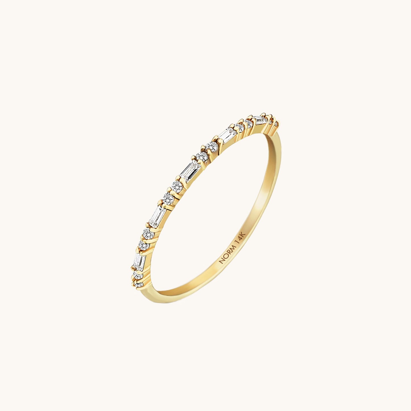 Minimal Baguette Wedding Ring in Gold