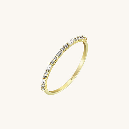 Minimal Diamond Baguette Wedding Ring in Gold