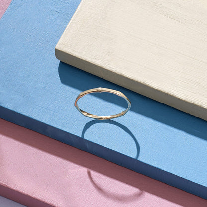 Minimalist Bamboo Ring in Gold