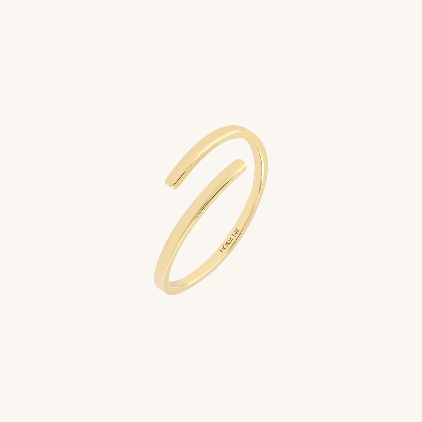 Minimalist Bypass Ring in Gold