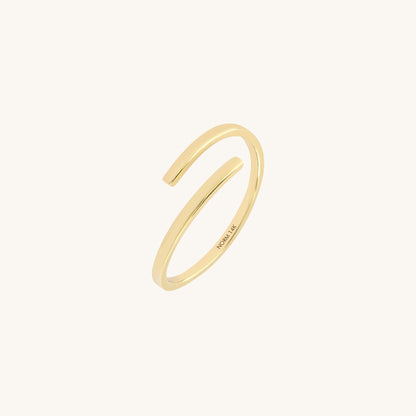 Minimalist Bypass Ring in Gold
