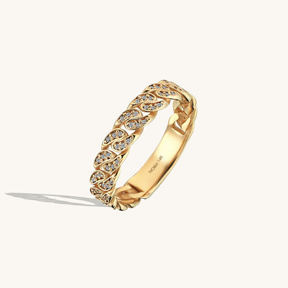 Minimalist Cuban Links Ring in Gold