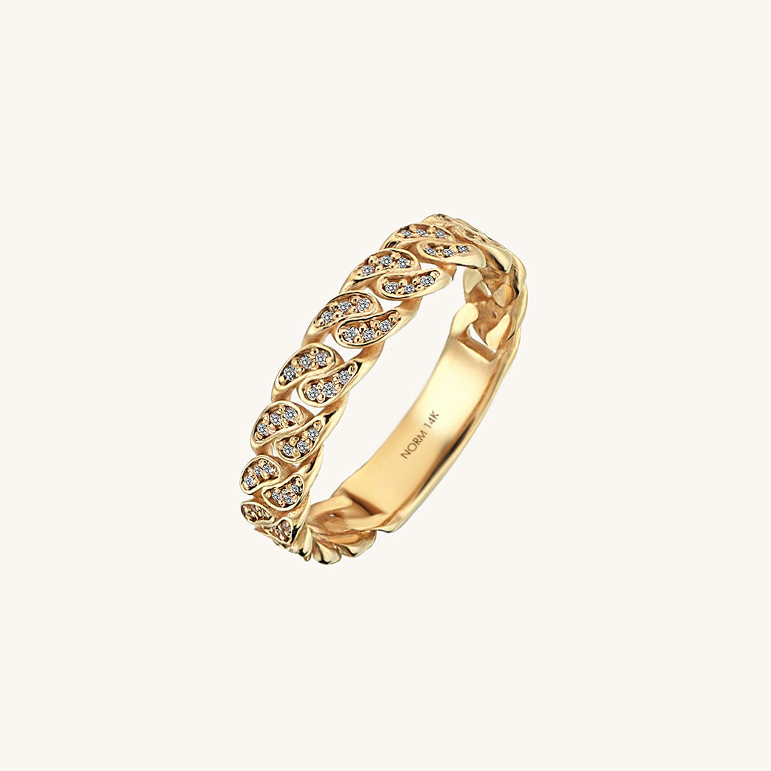 Minimalist Cuban Links Ring in Gold