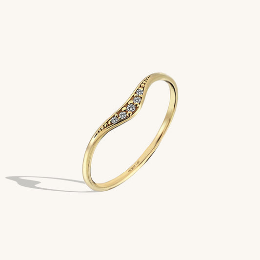 Minimalist Curved Stacking Ring in Gold