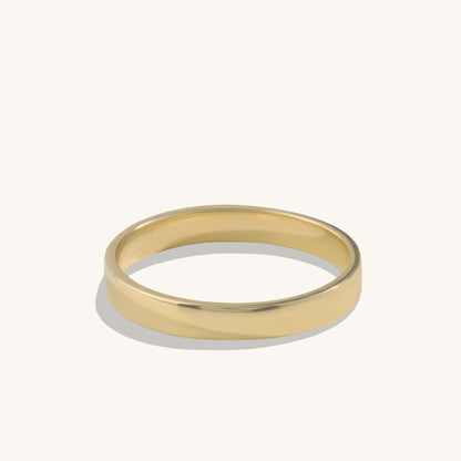 Minimalist Flat Wedding Band in Gold