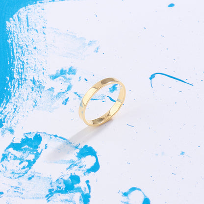 Minimalist Flat Wedding Band in Gold