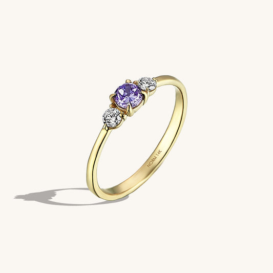 Minimalist Lavender Sapphire Band Ring in Gold