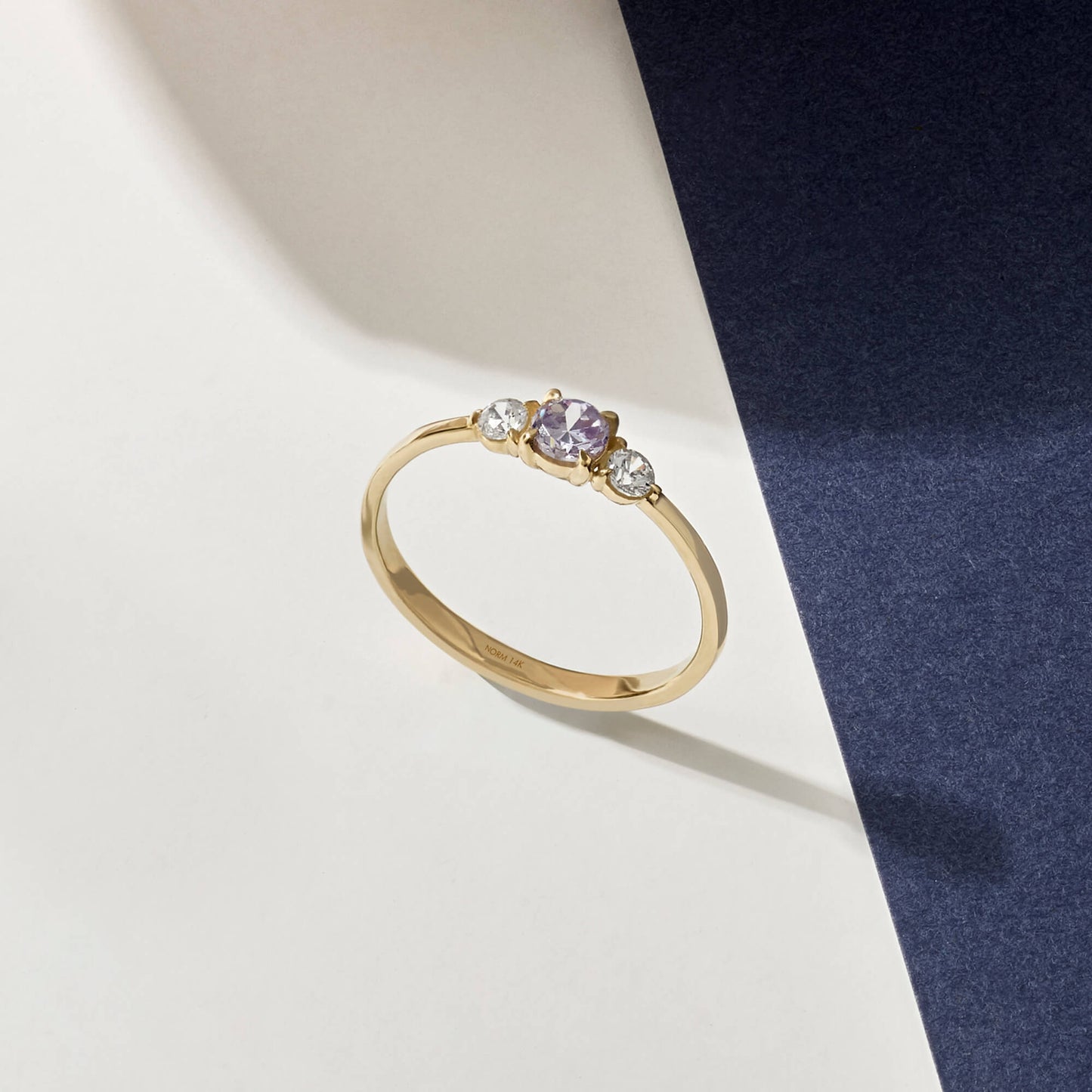 Minimalist Lavender Sapphire Band Ring in Gold