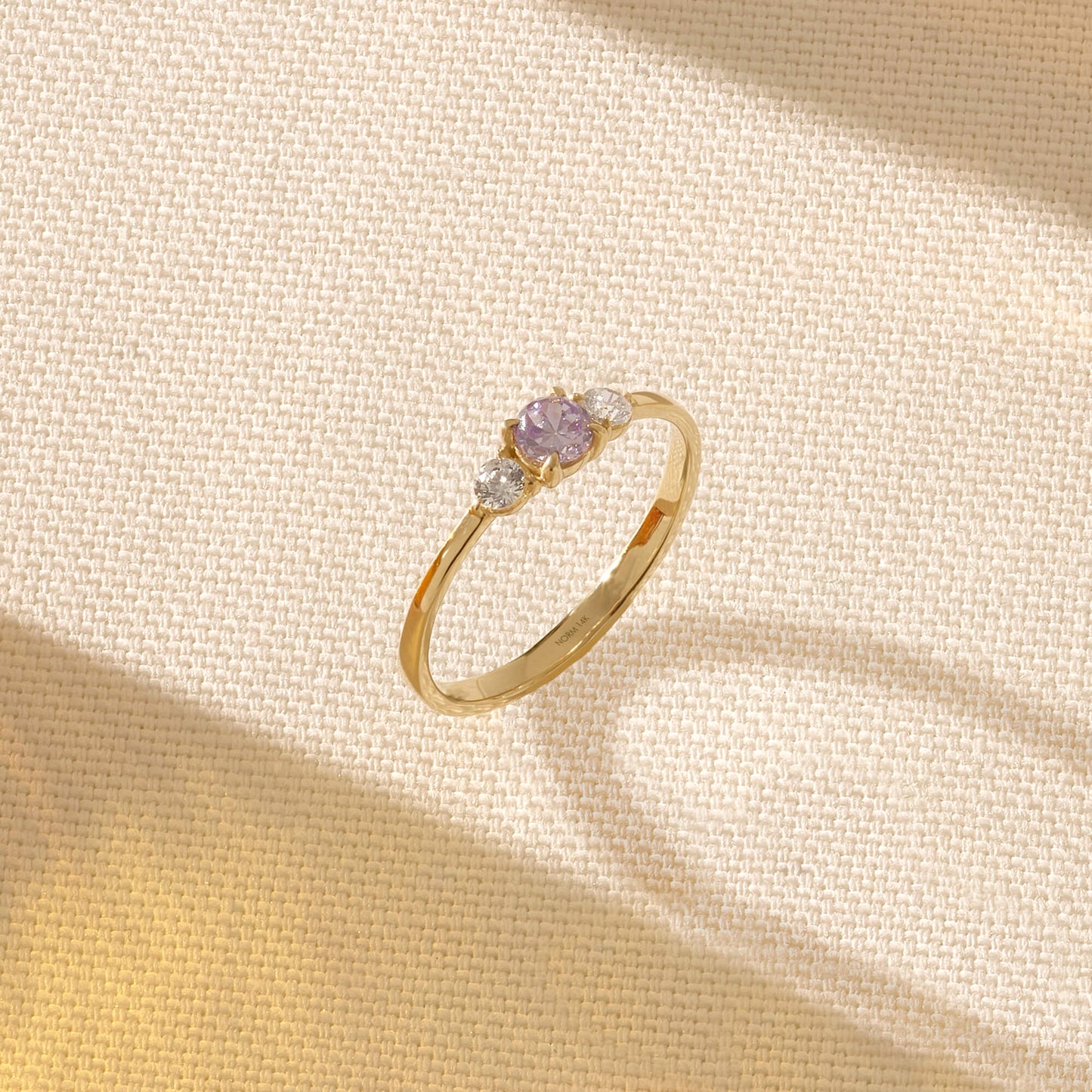 Minimalist Lavender Sapphire Band Ring in Gold