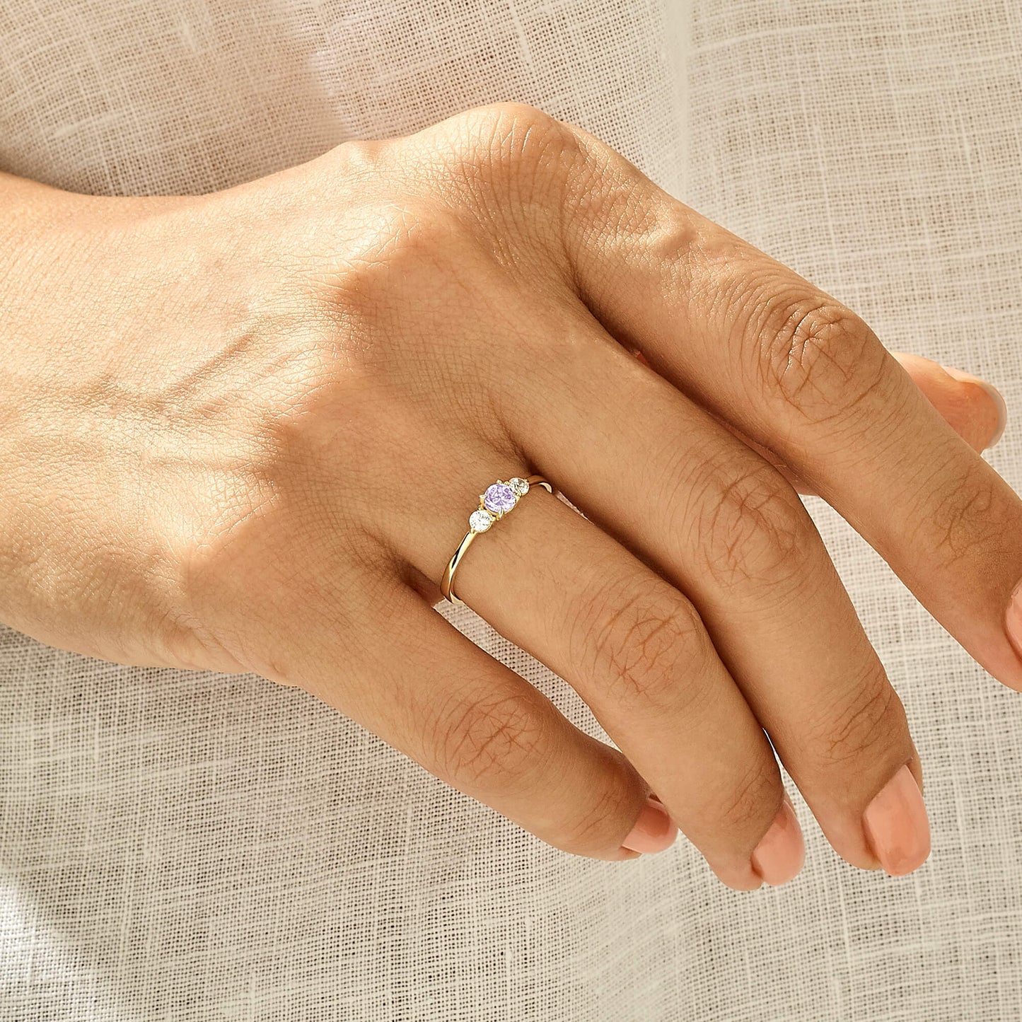 Minimalist Lavender Sapphire Band Ring in Gold