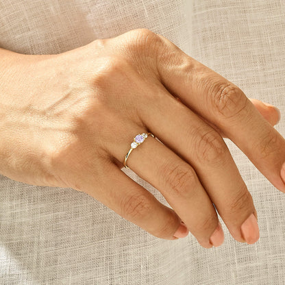 Minimalist Lavender Sapphire Band Ring in Gold