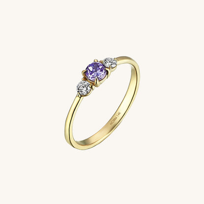 Minimalist Lavender Sapphire Band Ring in Gold