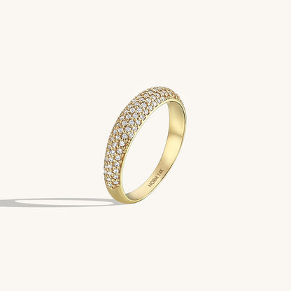 Minimalist Pave Dome Ring in Gold