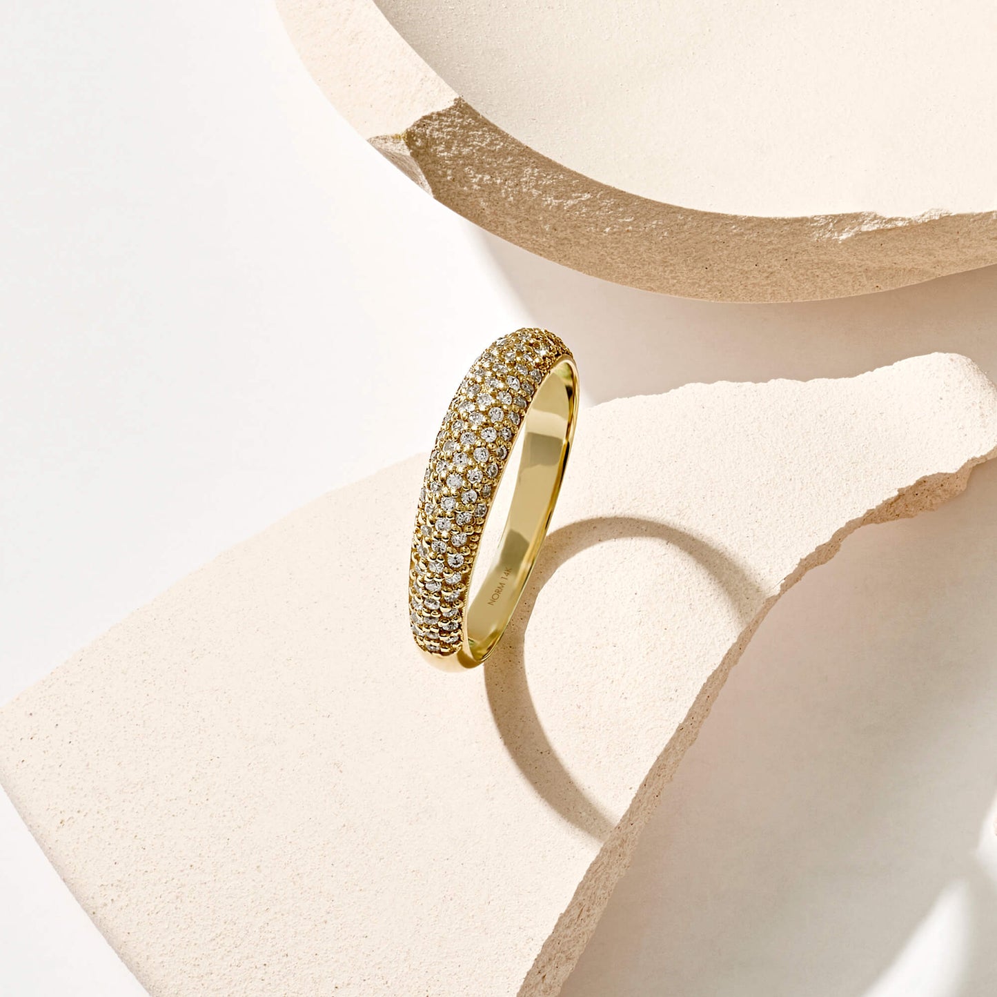 Minimalist Pave Dome Ring in Gold