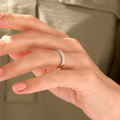 Minimalist Pave Dome Ring in Gold