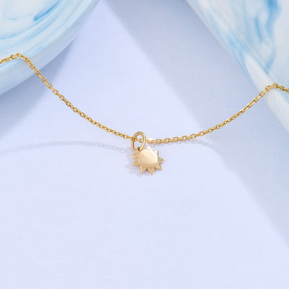 Minimalist Sun Charm Necklace in Gold