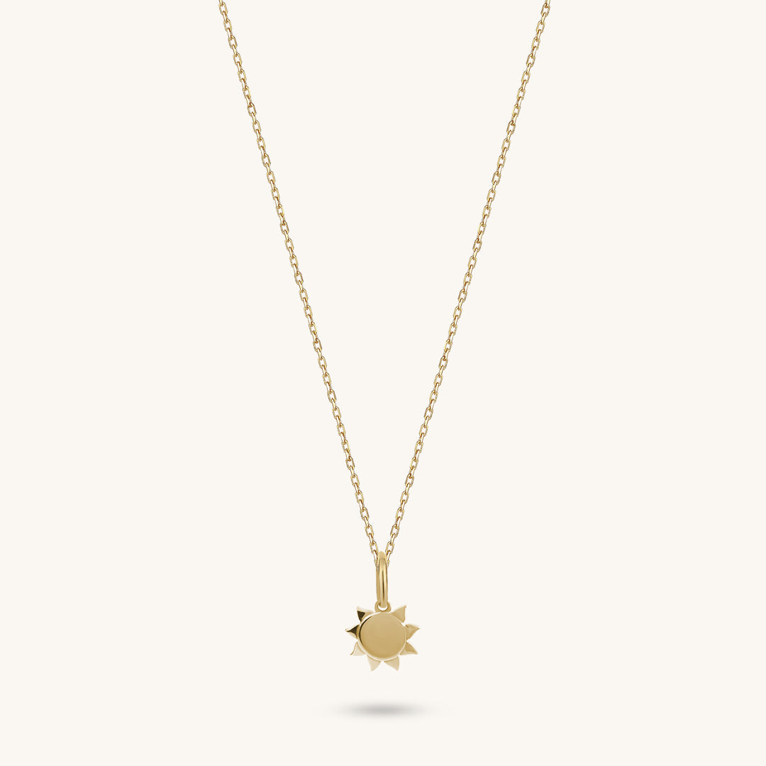 Minimalist Sun Charm Necklace in Gold