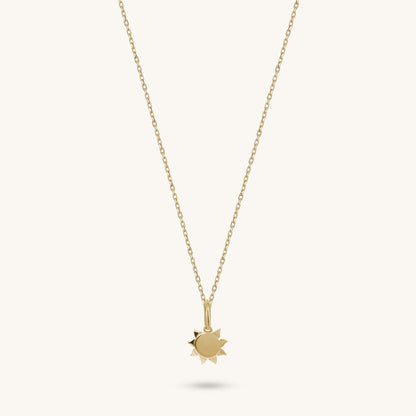 Minimalist Sun Charm Necklace in Gold