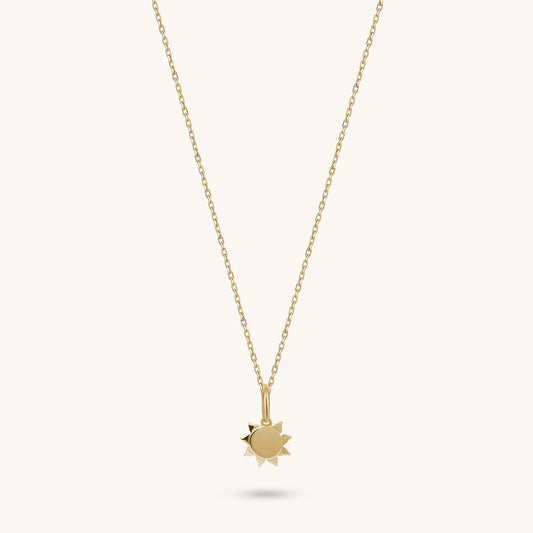 Minimalist Sun Charm Necklace in Gold
