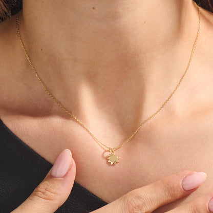 Minimalist Sun Charm Necklace in Gold