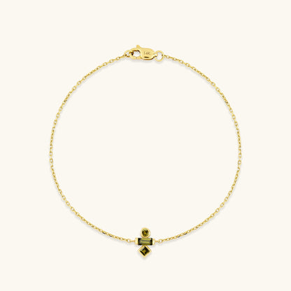Mixed-Cut Birthstone Bracelet in Gold