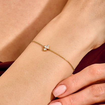 Mixed-Cut Birthstone Bracelet in Gold