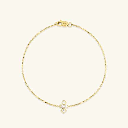 Mixed-Cut Birthstone Bracelet in Gold