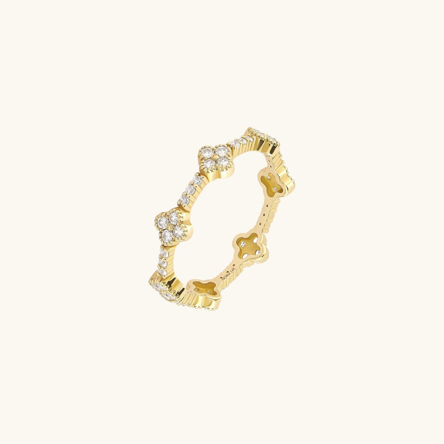 Moissanite Shamrock Stacking Ring in Gold