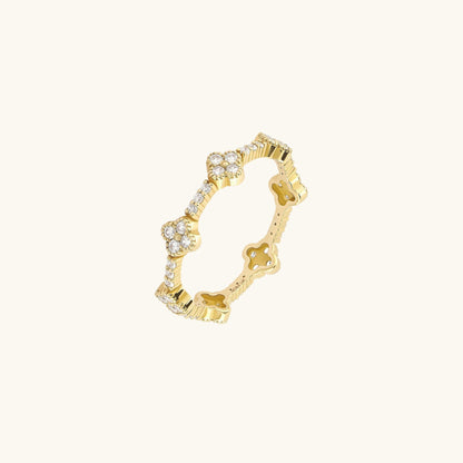 Moissanite Shamrock Stacking Ring in Gold