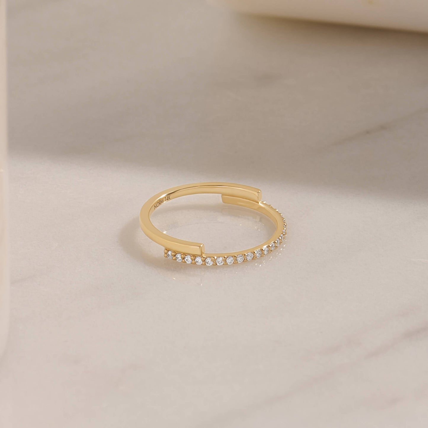Moissanite Balance Stacking Ring in Gold