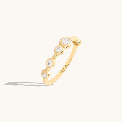 Moissanite Bezel Bubble Ring in Gold