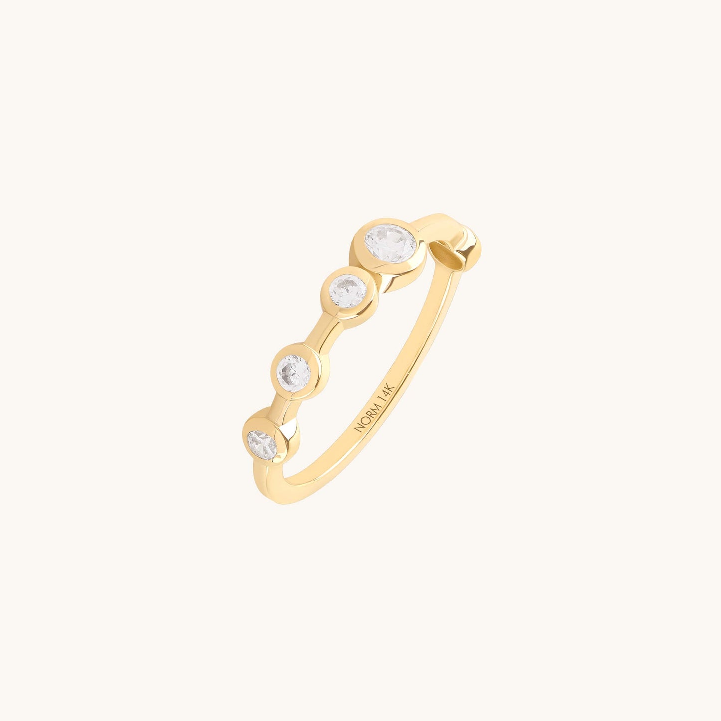 Moissanite Bezel Bubble Ring in Gold