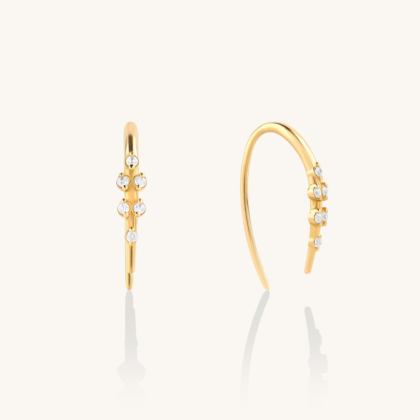 Moissanite Open Earrings in Gold