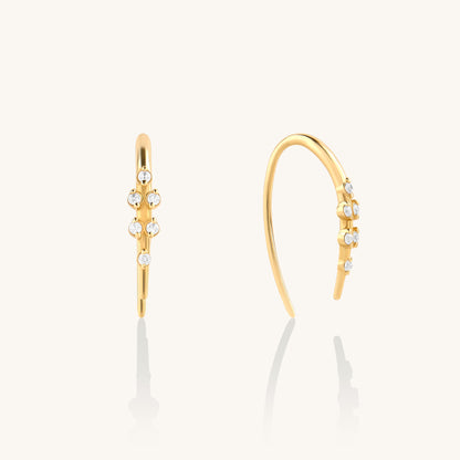 Moissanite Open Earrings in Gold