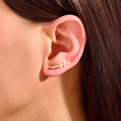 Moissanite Open Earrings in Gold