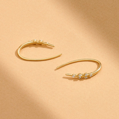 Moissanite Open Earrings in Gold