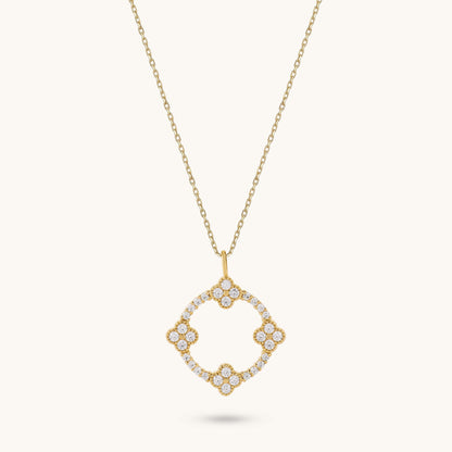 Moissanite Shamrock Necklace in Gold
